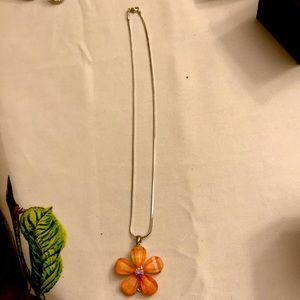 Pink flower necklace